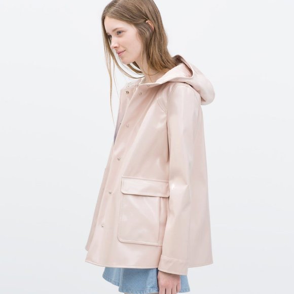 Coats | Zara Shiny Pink Swing Raincoat 